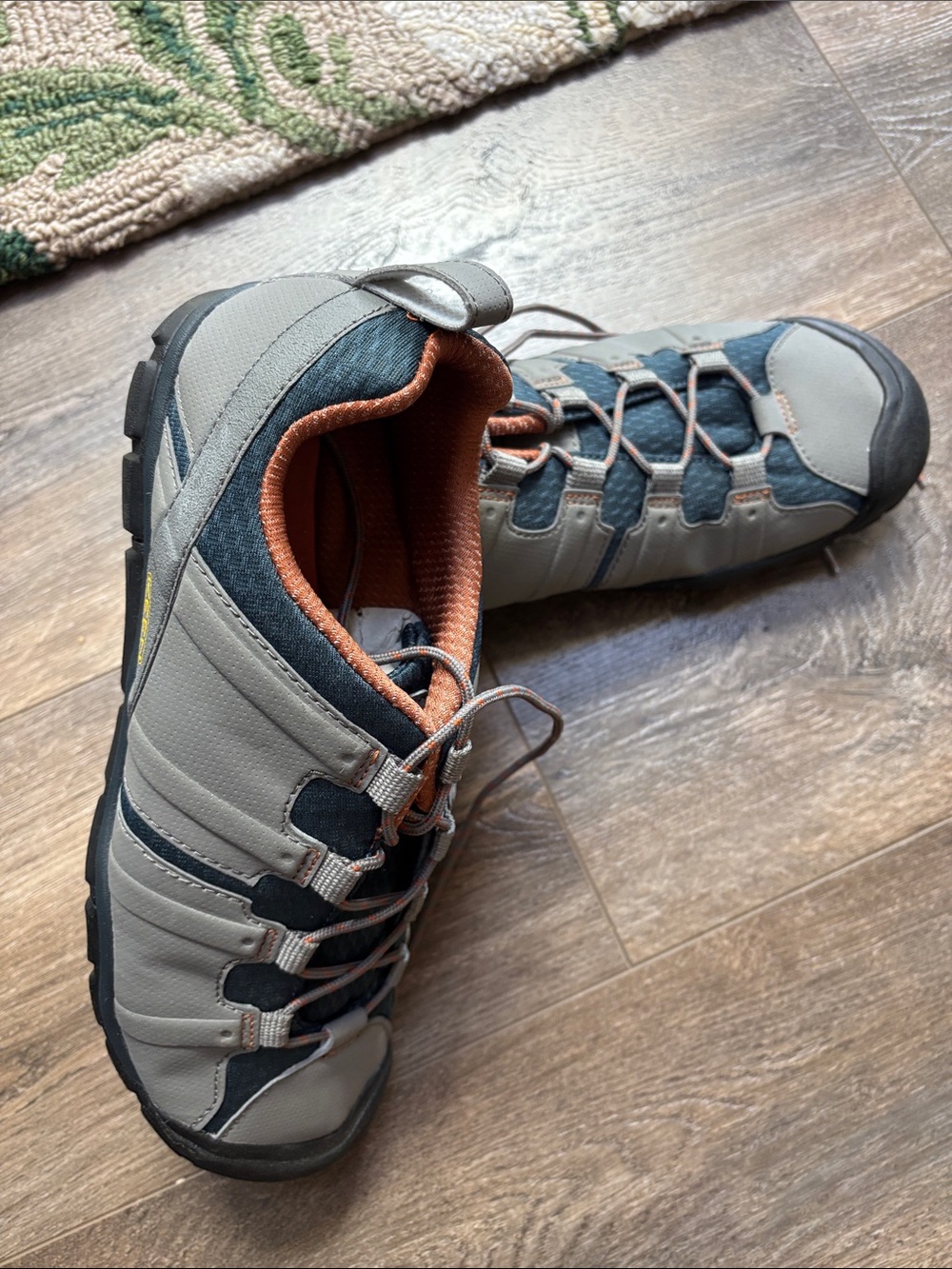 Keen Men's Gray and Orange Low-Profile Trail Sneakers